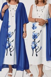 Tumši zila kleita ar rozā magnolijām - kategorijā Kleitas un Kostīmi
