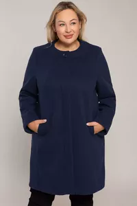 Elegants tumši zils pusmētelis ar sīku svītriņu (27.04.) - lielie izmēri sievietēm