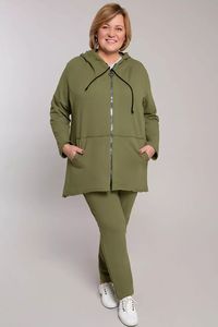 Haki zaļš brīvā laika kostīms - lielie izmēri sievietēm