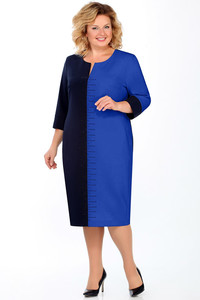 Melna un rudzupuķu zila kleita - lielie izmēri sievietēm