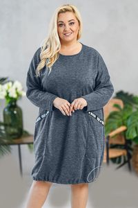 Pelēka tunikkleita - lielie izmēri sievietēm