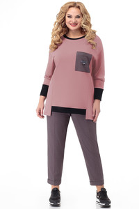 Bikškostīms.Rozā džemperis un bikses - lielie izmēri sievietēm