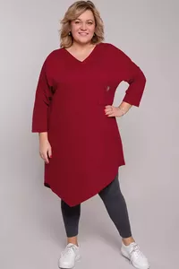 Sarkana tunikkleita - lielie izmēri sievietēm