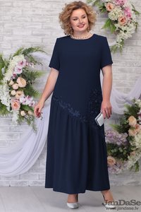 Tumši zila svētku kleita - lielie izmēri sievietēm