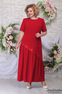 Koši sarkana svētku kleita - lielie izmēri sievietēm