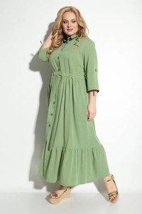 Koši zaļa kleita pavasarim - lielie izmēri sievietēm