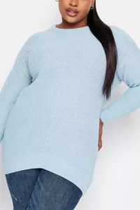 Džemperis zilos toņos - lielie izmēri sievietēm