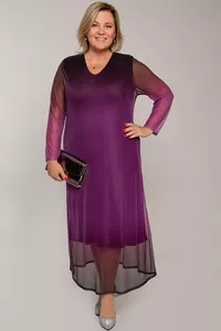 Skaisti violēta kleita svētkiem - lielie izmēri sievietēm