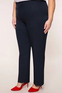 Elegantas tumši zilas sieviešu bikses - lielie izmēri sievietēm