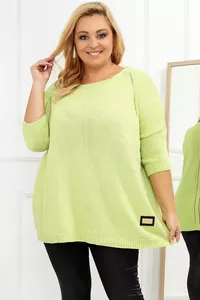 Citrondzeltens sieviešu džemperis - lielie izmēri sievietēm