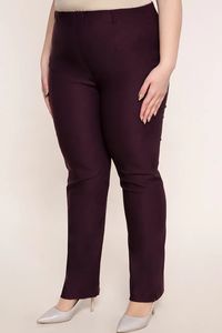 Baklažānkrāsas sieviešu bikses - lielie izmēri sievietēm