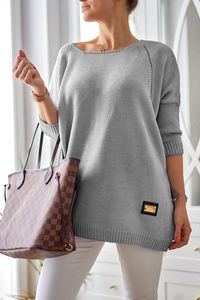 Pelēks sieviešu džemperis - lielie izmēri sievietēm