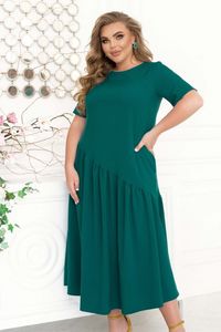 Garā kleita zaļā krāsā - lielie izmēri sievietēm