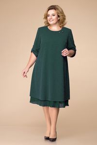 Tumši zaļa kleita svinīgai reizei - lielie izmēri sievietēm