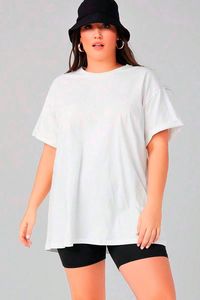 Balts kokvilnas T-krekls - lielie izmēri sievietēm