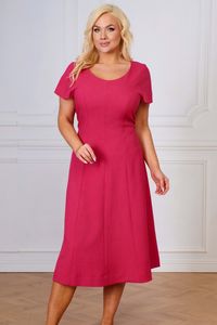 Sarkana kleita ar īsām piedurknēm - lielie izmēri sievietēm