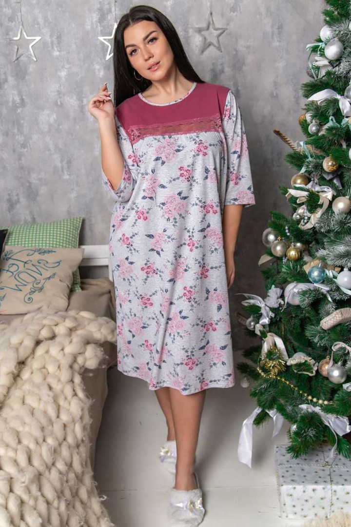 Naktskrekls ar puķītēm, lielie izmēri i-veikalā jandase.lv