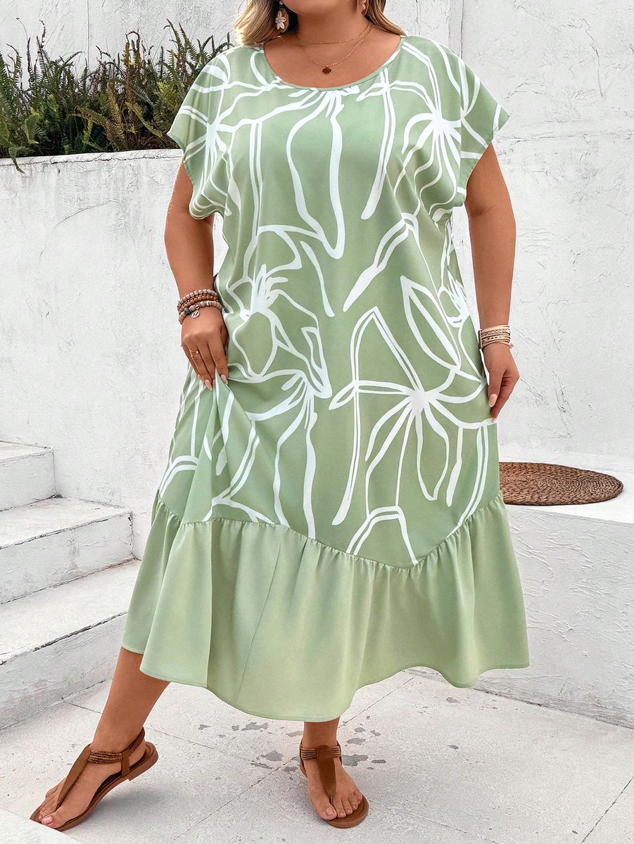 Kleita ar volāniņu, lielie izmēri i-veikalā jandase.lv