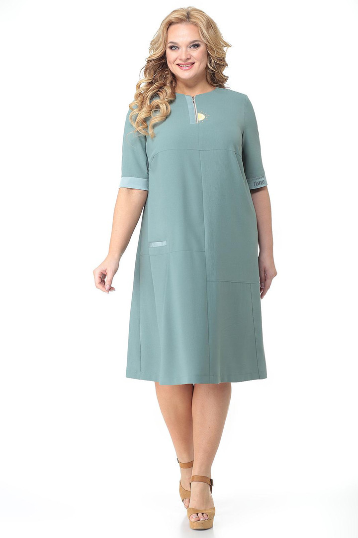 Zilganpelēka kleita, lielie izmēri i-veikalā jandase.lv