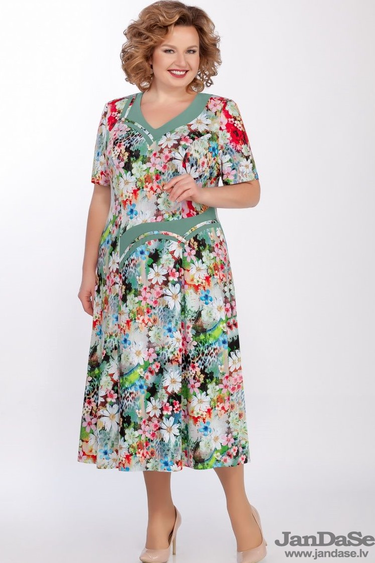 Puķaina kleita, lielie izmēri i-veikalā jandase.lv