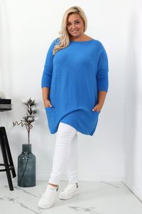 Lielizmēra džemperis debeszilā krāsā - lielie izmēri sievietēm