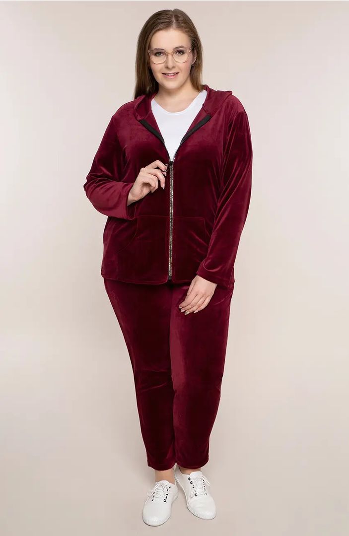 Brīvā laika kostīms bordo krāsā, lielie izmēri i-veikalā jandase.lv