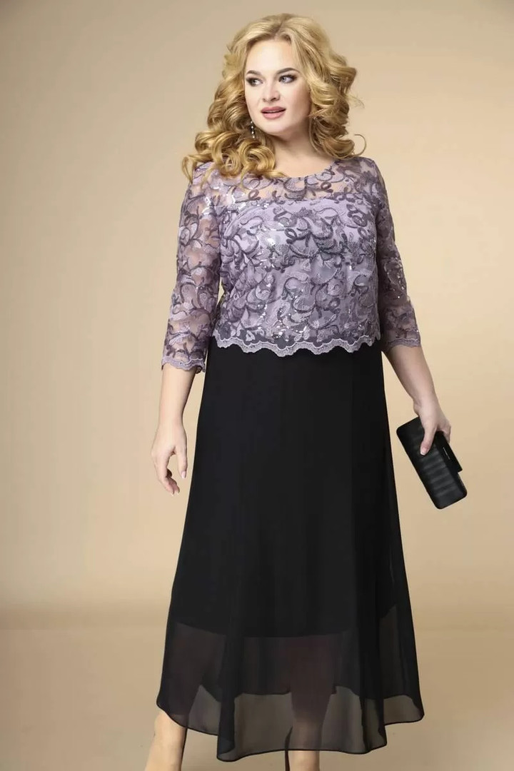 Svētku kleita ar mežģīņu augšdaļu, lielie izmēri i-veikalā jandase.lv