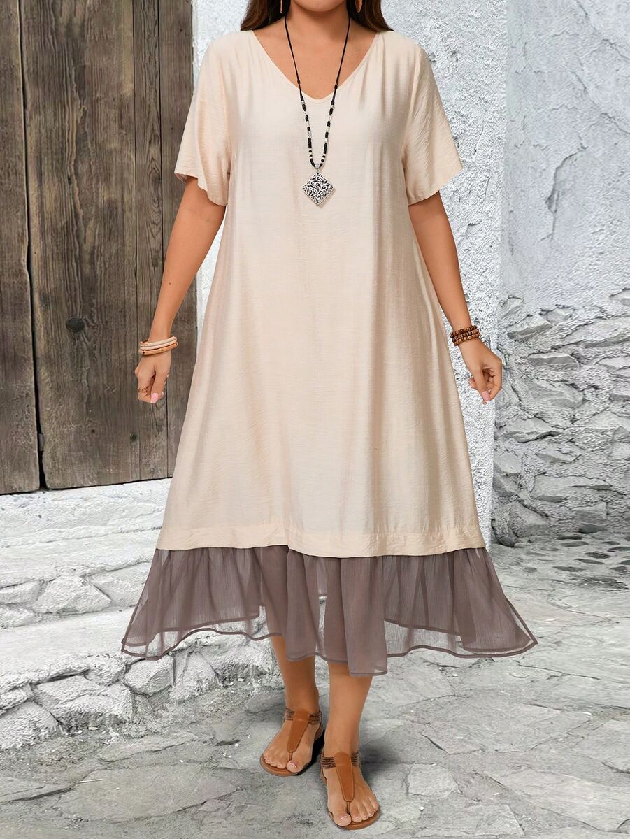 Ikdienas kleita ar volāniņu (07.06.), lielie izmēri i-veikalā jandase.lv