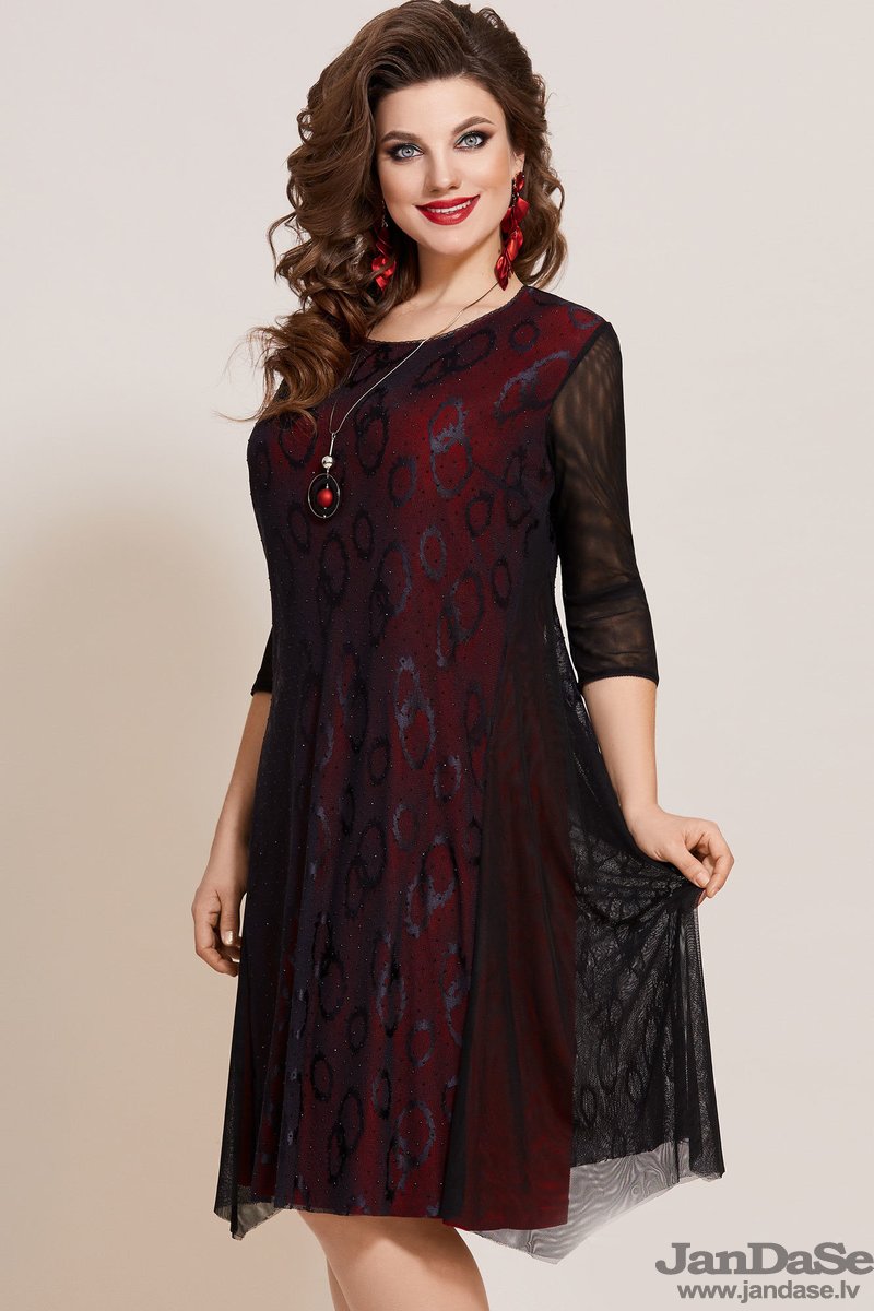 NAV PIEEJAMS | Недоступен | Out Of Stock Bordo un melna kleita, lielie izmēri i-veikalā jandase.lv