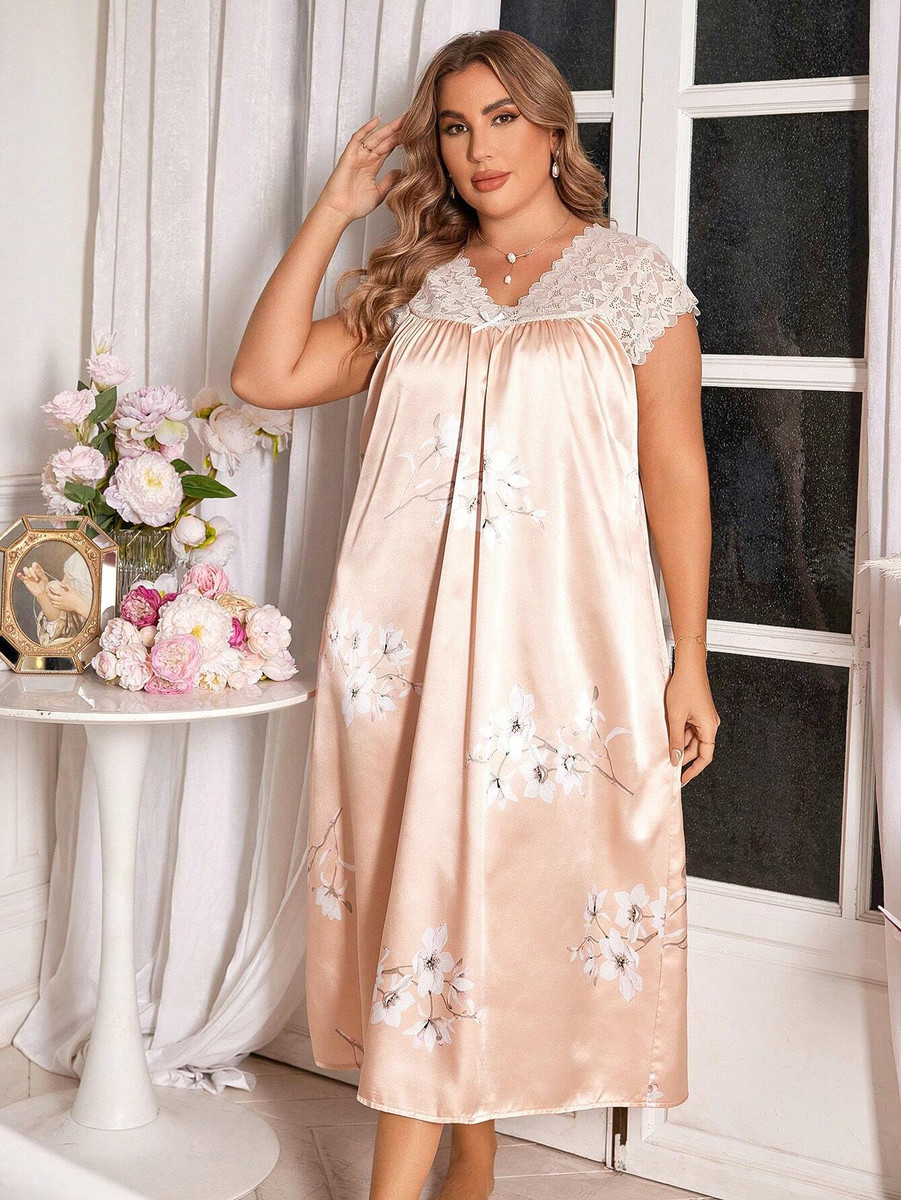 Naktskrekls ar mežģīni, lielie izmēri i-veikalā jandase.lv