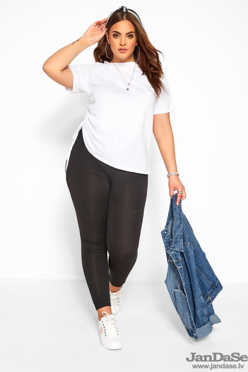 Melni kokvilnas legingi, lielie izmēri i-veikalā jandase.lv