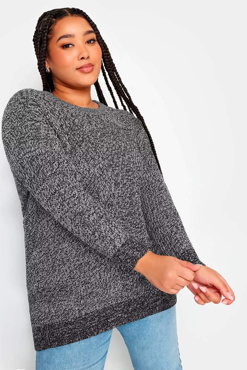 Pelēks plus size džemperis, lielie izmēri i-veikalā jandase.lv