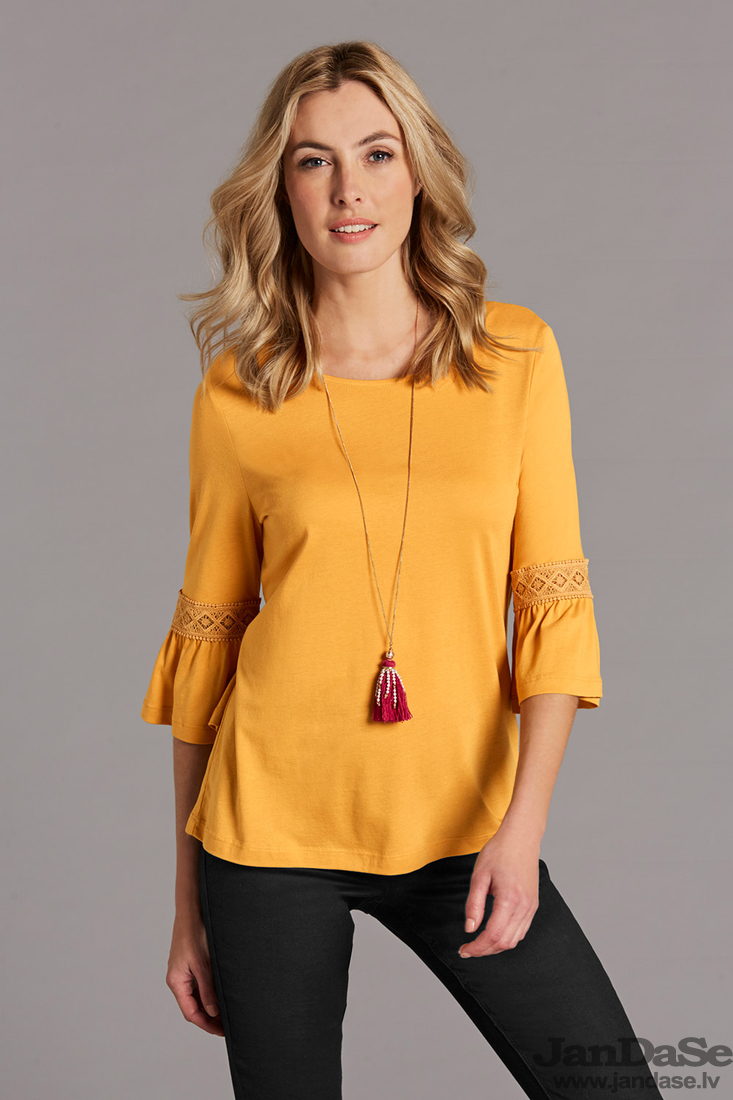 Sinepju krāsas tops ar mežģīni, lielie izmēri i-veikalā jandase.lv