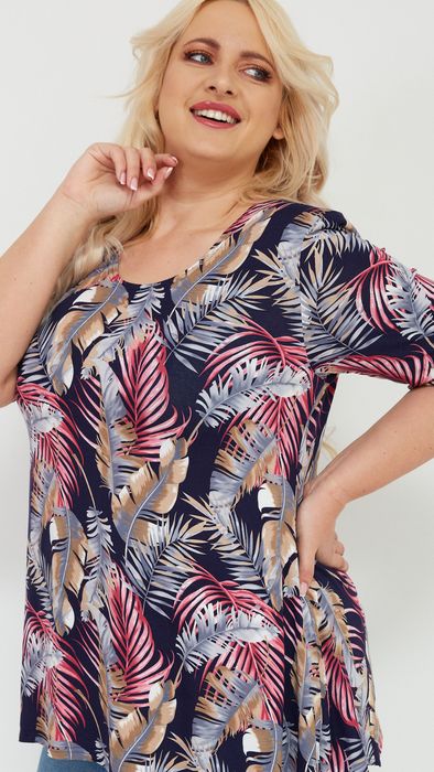 Tunika ar spalvu rakstu, lielie izmēri i-veikalā jandase.lv