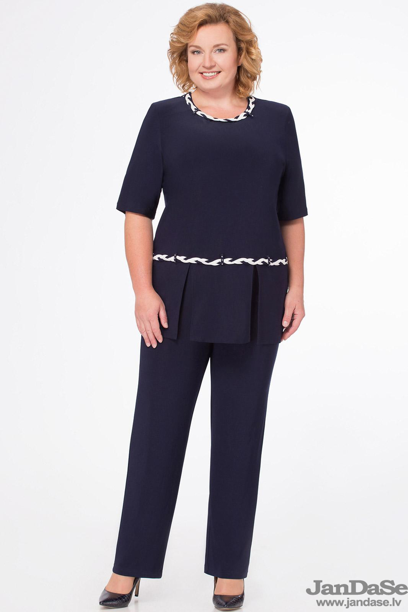 Kostīms tumši zils, lielie izmēri i-veikalā jandase.lv