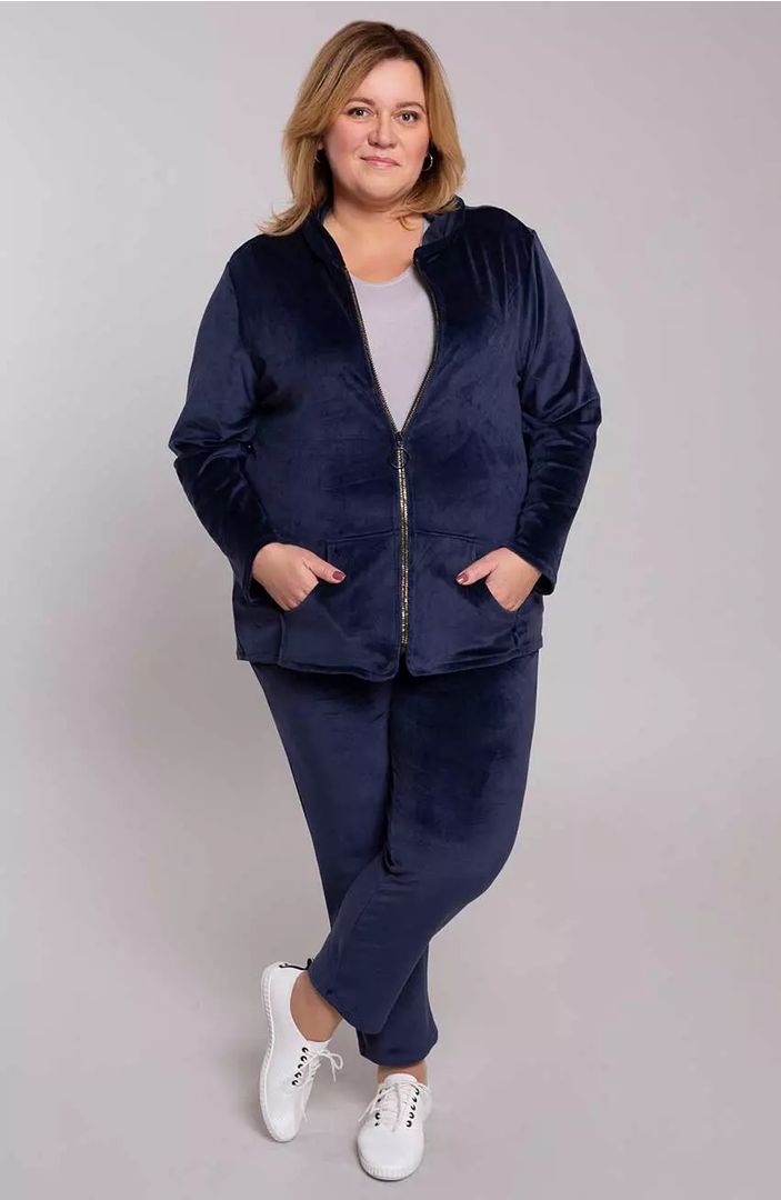 Tumši zils brīvā laika kostīms, lielie izmēri i-veikalā jandase.lv