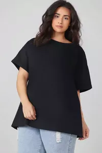 Melns kokvilnas T-krekls - kategorijā Topi ar īsām rokām