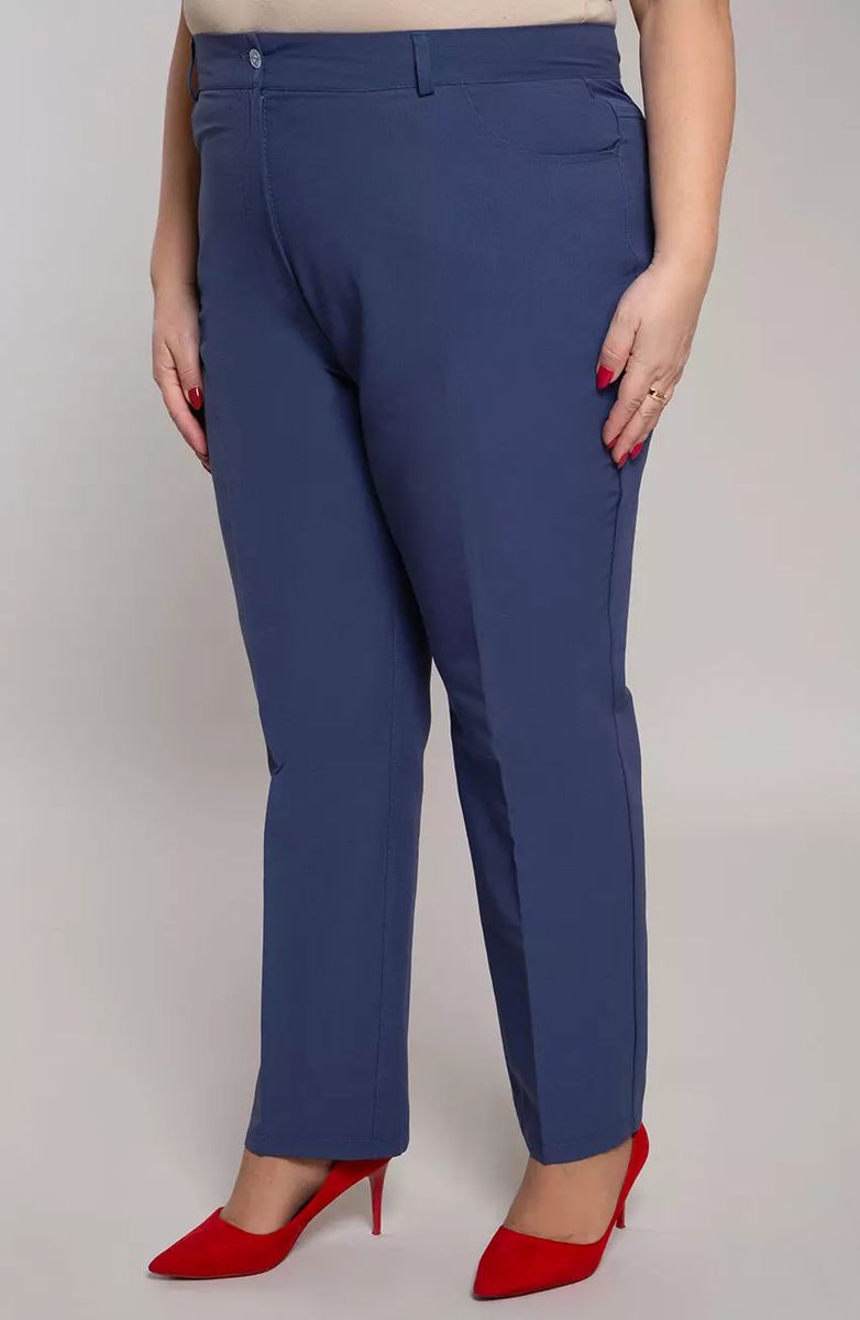 Zilas taisna piegriezuma bikses, lielie izmēri i-veikalā jandase.lv