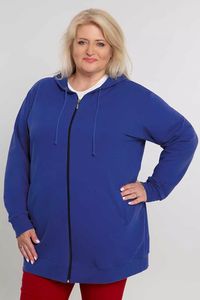 Rudzupuķu zila sportiska stila jaka - lielie izmēri sievietēm