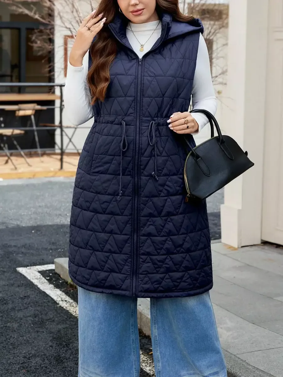 Zila garā veste ar siltinājumu, lielie izmēri i-veikalā jandase.lv