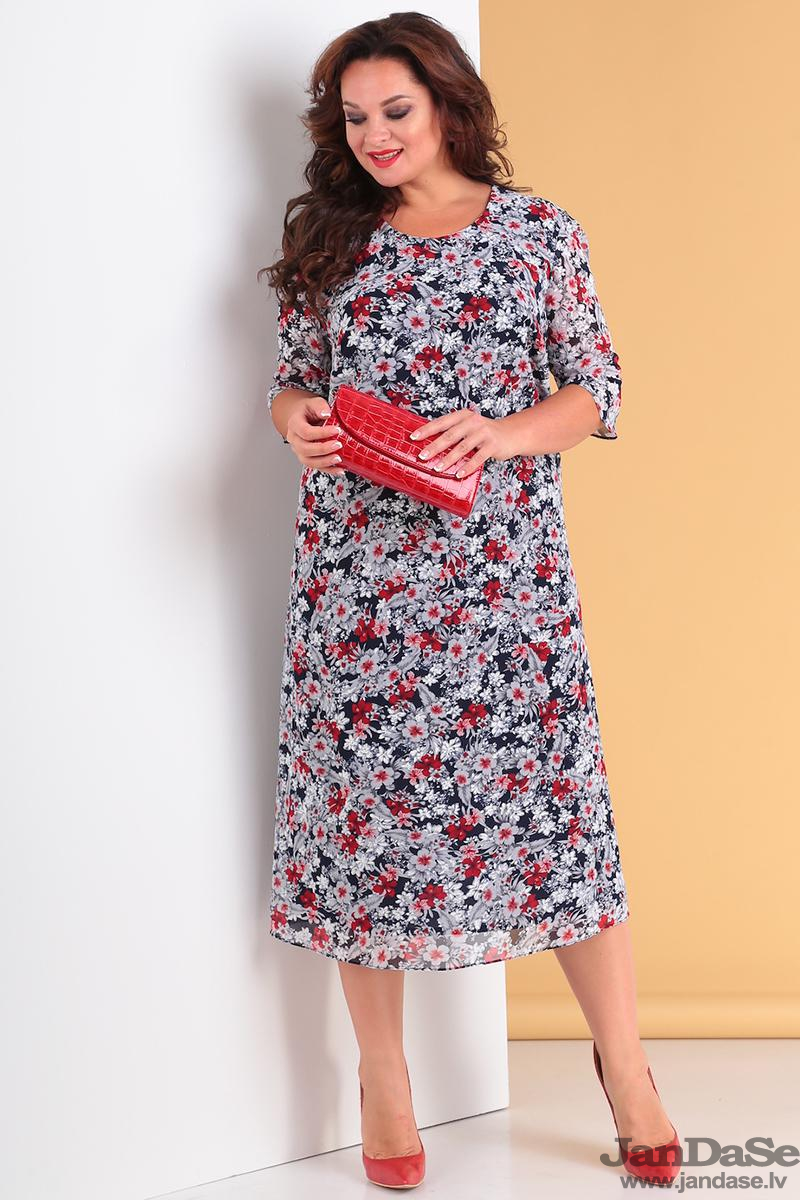 Kleita ar sīku ziedu rakstu, lielie izmēri i-veikalā jandase.lv