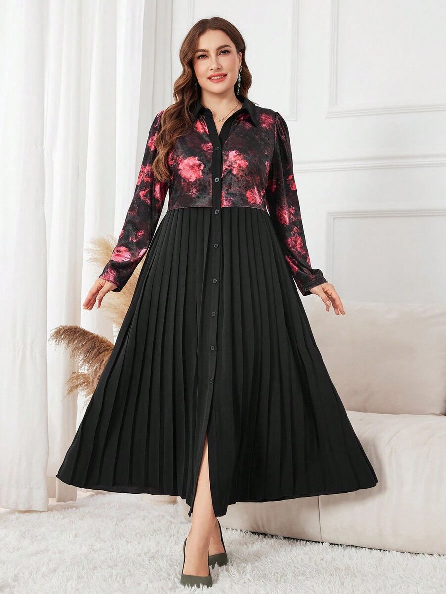 Melna kleita ar krāsainu augšdaļu, lielie izmēri i-veikalā jandase.lv