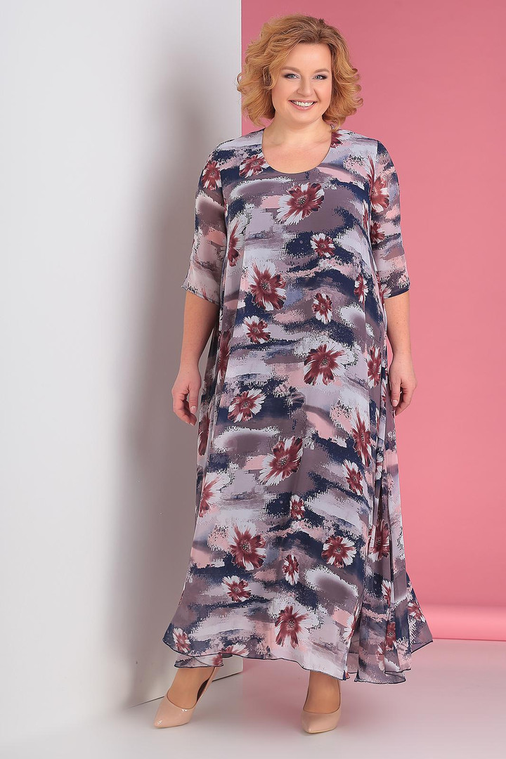 Daudzkrāsaina maksi kleita, lielie izmēri i-veikalā jandase.lv