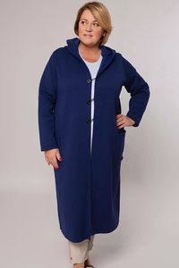 Tumši zila garā jaka - lielie izmēri sievietēm