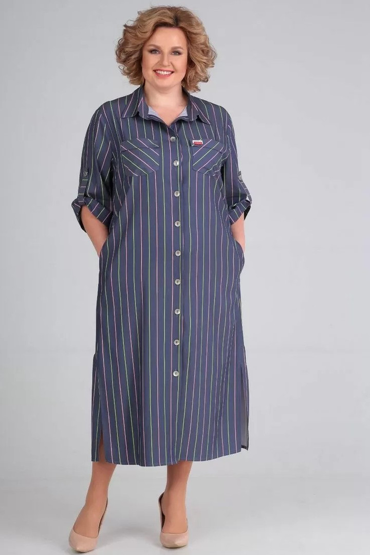 Kleita ar krāsainām svītrām, lielie izmēri i-veikalā jandase.lv