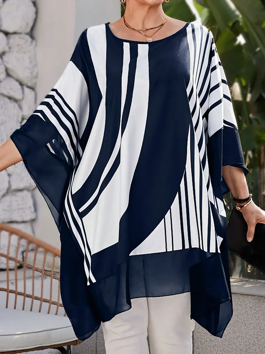 Svētku tunika ar svītrām, lielie izmēri i-veikalā jandase.lv