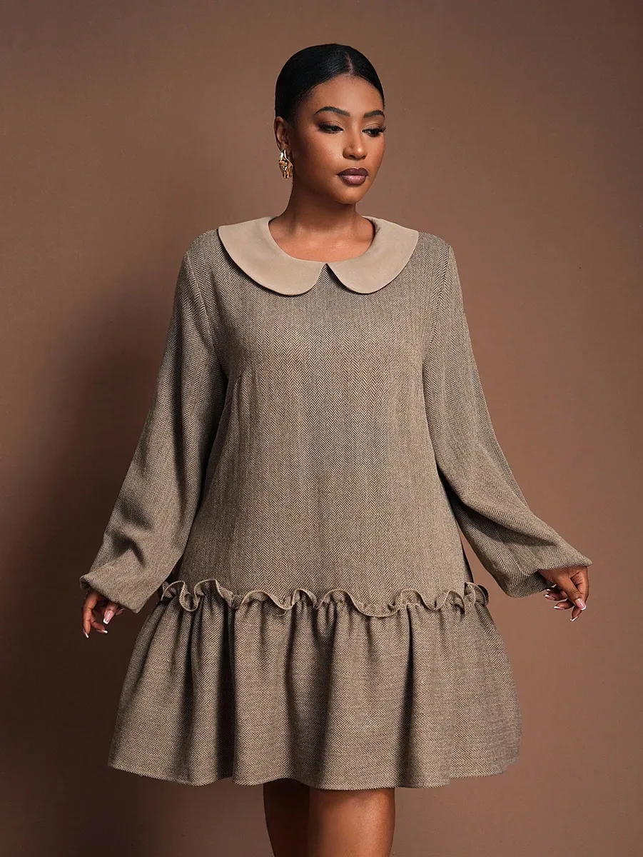 Kleita ar volāniņu, lielie izmēri i-veikalā jandase.lv