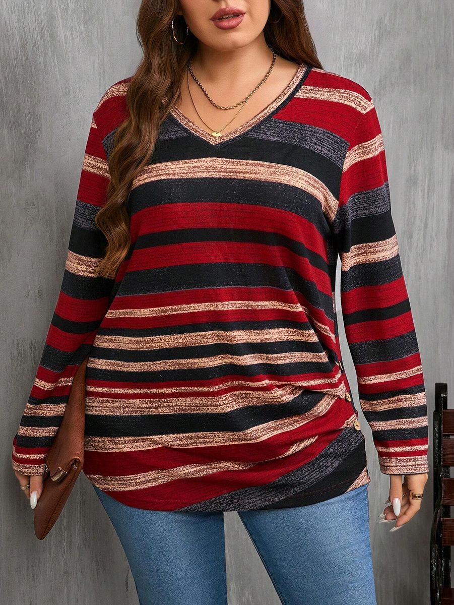 Koši svītraina tunika, lielie izmēri i-veikalā jandase.lv