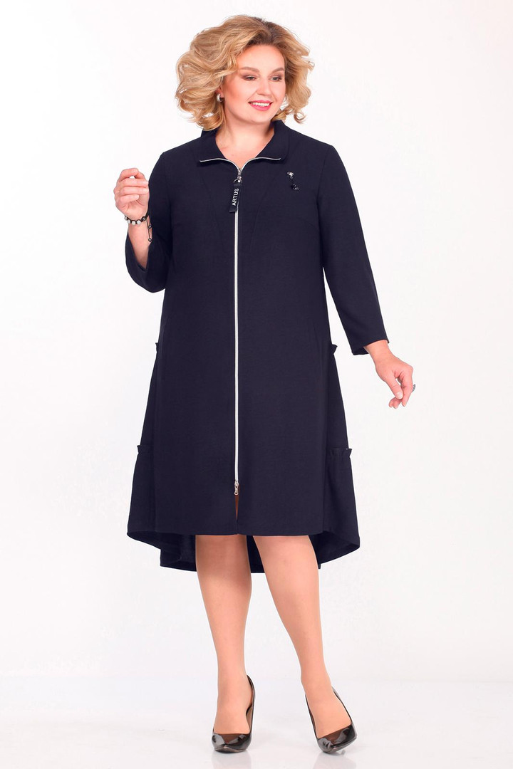 Tumši zila kleita ar rāvējslēdzēju, lielie izmēri i-veikalā jandase.lv