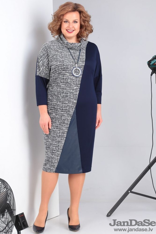 Kleita zilganos toņos, lielie izmēri i-veikalā jandase.lv
